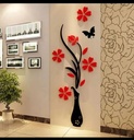 Red and Black Floral Butterfly Wall Art Decal