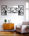 Sufi Design Black Wooden Wall Art Set of 3