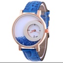 Creative Quicksand Rhinestone Watch – Floating Crystal Dial with Leather Strap