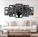 Black Tree Wall Art Set – 4 Pcs Wooden Modern Home Decor