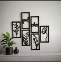 Abstract Wall Art Set - Butterfly & Floral Design 6-Piece Frames