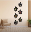 Leaf Wall Art Set of 6 Modern MDF Decor - Botanical Black Wall Hanging