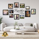 Modern Wall Clock Set with "Together" Text for Living Room - Heart Design