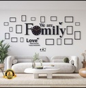 Family Wall Clock Decor Black Modern MDF 3mm - Photo Frame Wall Art