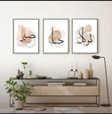 Set of 3 Modern Wall Art Frames with Arabic Calligraphy - Scenery Decor